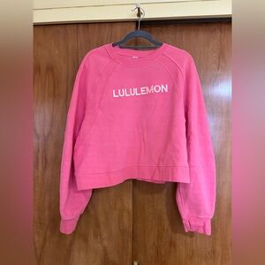 Lululemon Pink Cropped Scuba Oversized Pullover